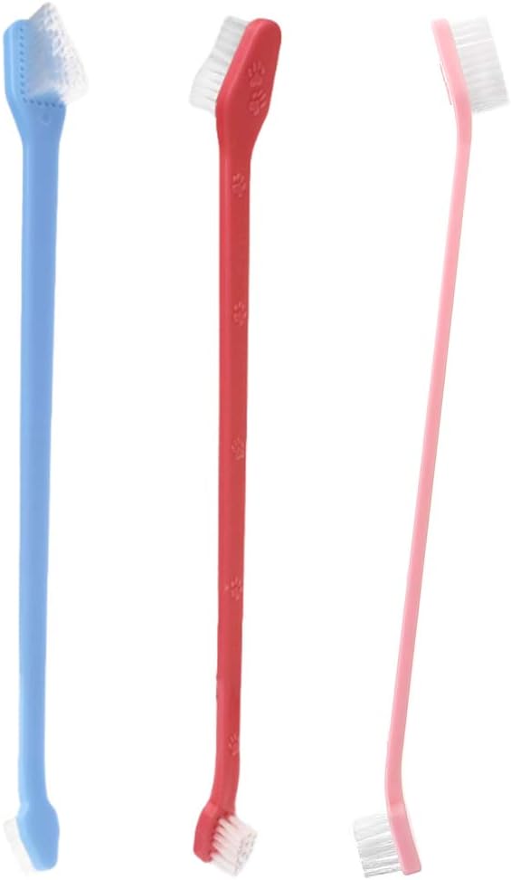 Double for Head Dog Toothbrush Long Handle Pet Toothbrush for Small Large Pet Supplies