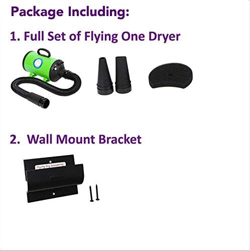 Flying Pig Grooming Flying One Wall Mount Grooming Dryer Kit (Green)