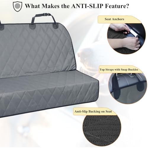 VIVAGLORY Pet Seat Protector - Grey, Standard