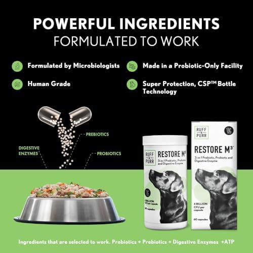 Probiotics for Dogs 4 Billion CFU 3-in-1 for Gut Health-60 Caps