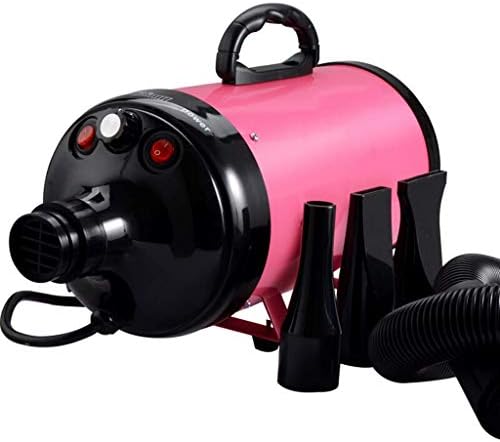 2200W,Dog Cat Low Noise Hairdryer Grooming Stepless Speed Adjustable Temperature Blaster Blower with 3 Nozzles (Color : Pink)