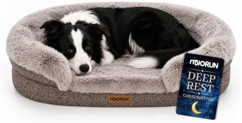 Miorun Fluffy Orthopedic Dog Beds Large Sized Dog, 40" Bolster Sofa Bed