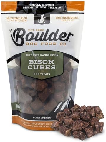 Bison Dog Treats Single Ingredient Healthy Dog Treats - All Natural, Vet Approved, Grain Free, Nutritious Made in USA (Bison Lung, 5oz)