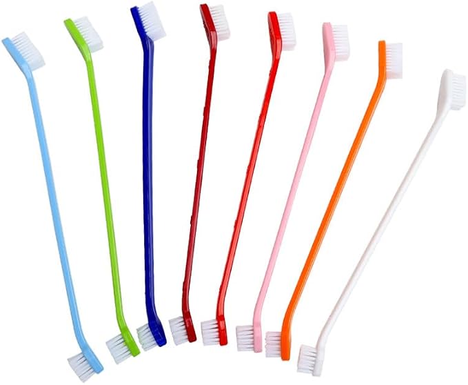 Dual-Head Toothbrush Design Pet Dental Toothpaste,Material: PP Handle + Nylon Bristles,Easy At-Home Use