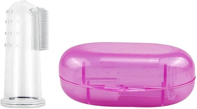 Pet Finger Toothbrush Set – Soft Silicone Toothbrush for Dogs & Cats – Gentle Finger Brush for Small Pets Dental Care (Pink Box Set)