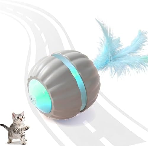 Interactive Cat Toys for Indoor Cats,Automatic Moving Kitten Toys | Cat Toys for Bored Indoor Adult Cats,Smart Rechargeable Cat Enrichment Toys for Cats to Keep Them Busy, Cat Balls Pet Toys