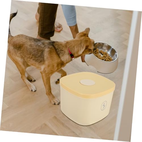 GALPADA Pet Food Storage Bin Airtight Container for Cat Dog Food Large Capacity Vacuum, Large, Yellow