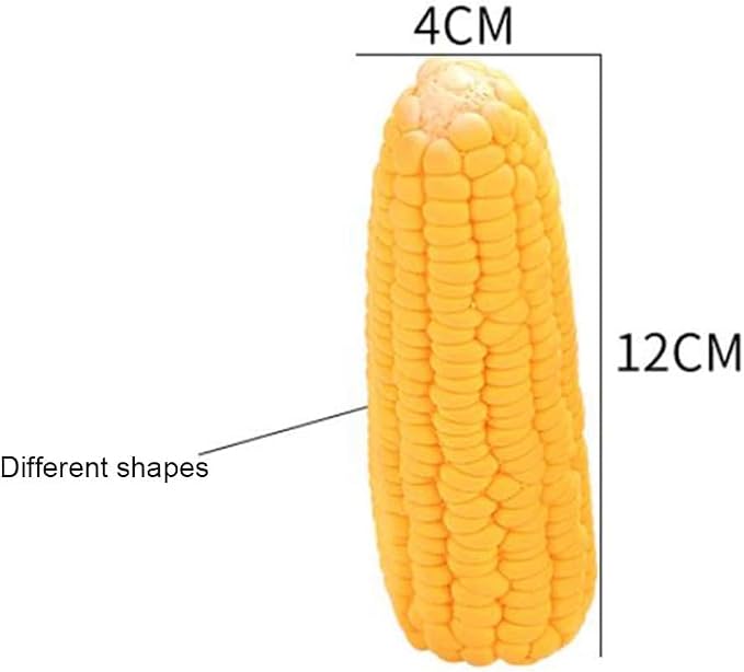 BWESOO Yellow Pet Dog Puppy Latex Corn Shape Squeaky Bite-Resistant Interactive Play Chew Toy Pet Supplies Dog Toy Corn Squeak Toys