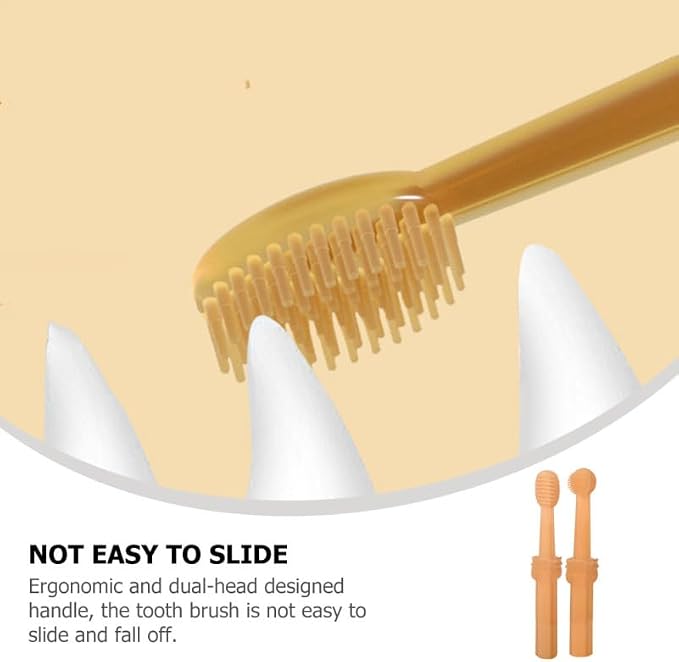 Abaodam PET Toothbrush Set for Dogs and Cats Portable Silicone Toothbrushes with Plaque Removal Features for Oral Care