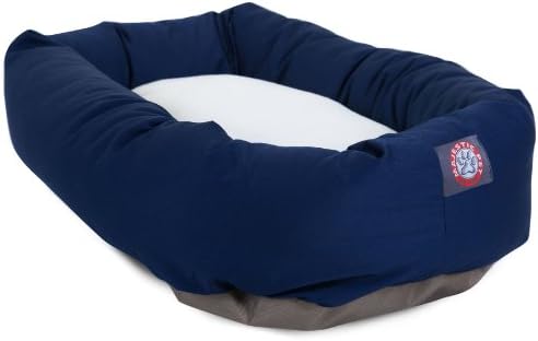 24 inch Blue & Sherpa Bagel Dog Bed By Majestic Pet Products