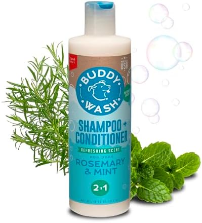 Buddy Grooming Wash 2 in 1 Dog Shampoo, Rosemary & Mint, 16 oz. Bottle | Buddy Grooming Wash 2 in 1 dog shampoo, rosemary & mint, 16 oz. bottle
