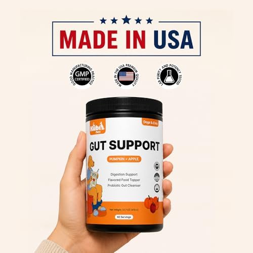Pumpkin Gut Support for Dogs – Digestive Health Supplement with Natural Fiber & Probiotics, 60 Servings | Kubi Pets
