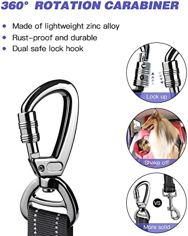 AUBELL Dog Seat Belt for Car - Updated 3-in-1 Bungee, Black