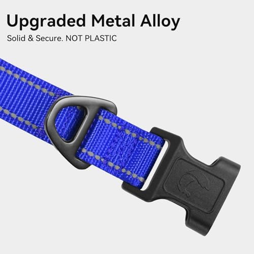 Joytale Reflective Dog Collar, Adjustable Neoprene Padded, Navy Blue XL