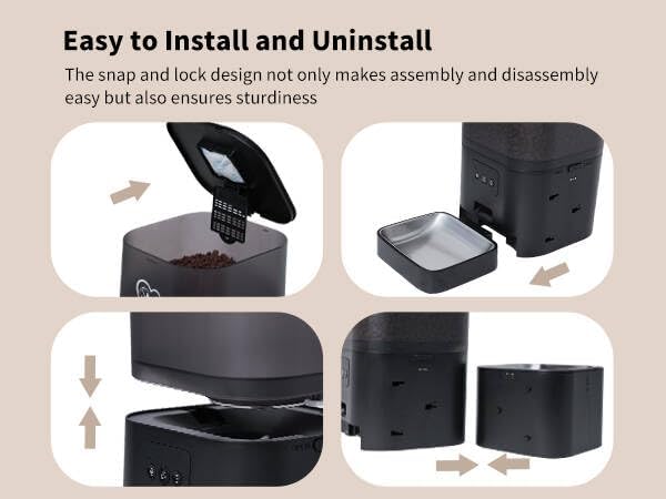 DOEL 2.4GHz WiFi Automatic Cat Feeder and Water Fountain, 6L/24 Cups Timed Dry Food Dispenser for 2.5 Weeks, with APP Remote Control, Voice, for Small Medium Dog Puppy Kitten