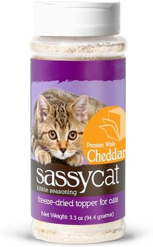 Herbsmith Sassy Cat - Kibble Seasoning - Freeze Dried Food Topper - Premium White Cheddar