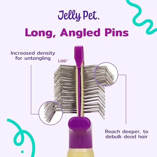 Jelly Pet Double Sided Dog Slicker Brush, Medium, Pink