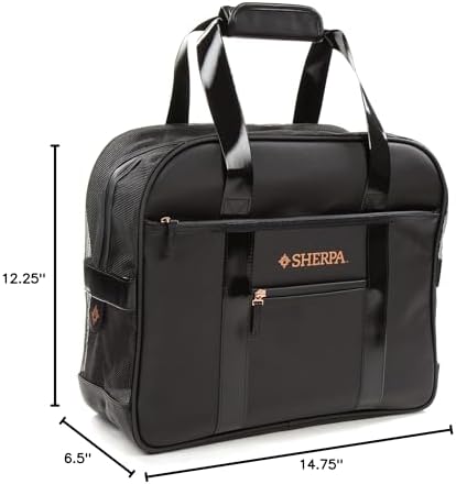 Sherpa Tote Around Town Travel Pet Carrier, Stay Clean Technology, Black, Small
