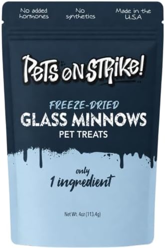 Freeze Dried Minnows for Dogs and Cats, Natural Omega 3, 4oz