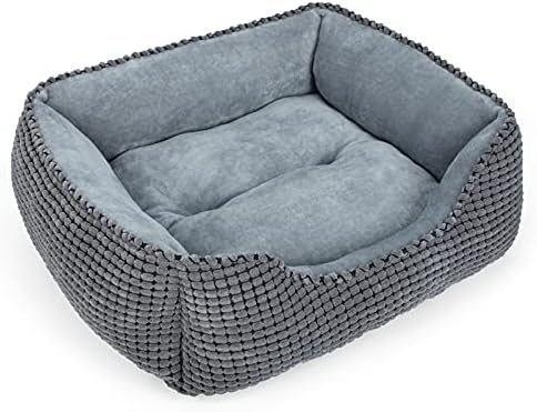 MIXJOY Calming Rectangle Dog & Cat Bed, Large, Grey
