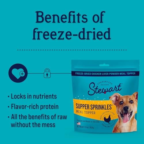 Stewart Supper Sprinkles Dog Food Topper, 100% Chicken Liver, 2.5 oz