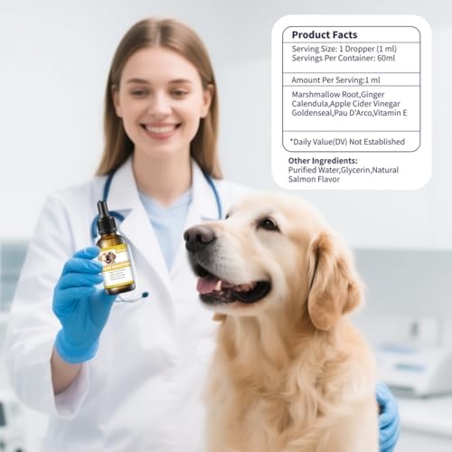Natural Yeast Infection Treatment for Dogs, Helps to Support Itch Relief, Dog Ear Infection Treatment & Dog Yeast Infection Treatment for Dogs Help Supports Allergy, 60ml 1 Pack