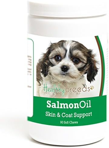 Healthy Breeds Cavachon Salmon Oil Soft Chews 90 Count, Brown