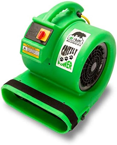 B-Air Grizzly Gp-1 1 HP Air Grizzly Mover Carpet Dryer Floor Fan for Water Damage Restoration Equipment & Pet Cage Dryer Green