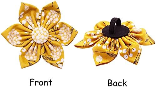 Lionet Paws Dog Collar with Flower, Soft and Comfortable, Adjustable Collar for Medium Dogs Girl, Neck 13.5-22 inches