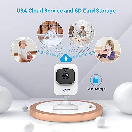 Hugolog Security Cameras for Home Security, WiFi Camera 1080P, Indoor Cameras with Motion Detection, Compatible with Alexa,2-Way Audio, USA Cloud Storage & SD Slot