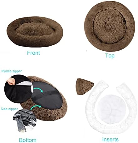 SAVFOX Calming Donut Dog Bed, 54", Brown