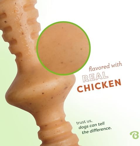 Benebone Zaggler Rolling Dog Chew Toy for Aggressive Chewers, Real Chicken, Made in USA, Small