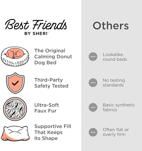Best Friends by Sheri Calming Donut Dog Bed, X-Large, Dark Brown, 45"x45"