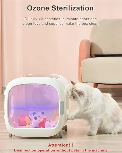 Automatic Pet Dryer Box ， Ultra Quiet Dog Hair Dryer with Wheels Smart Control for Temp Time Wind Speed and 360 Drying