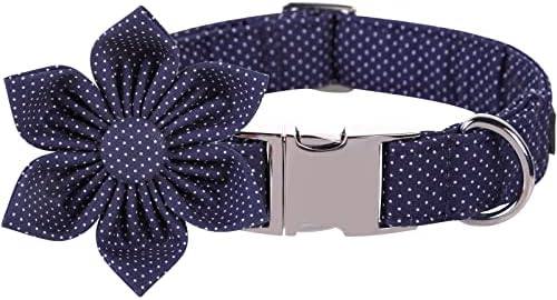 Lionet Paws Dog Collar with Flower, Soft and Comfortable, Adjustable Collar for Puppies and Cats Girl, Neck 8-12 inches