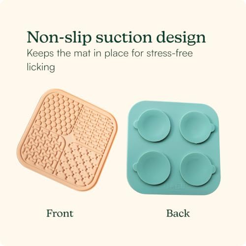 Reggie Silicone Lick Mat for Dogs | Anxiety Relief Slow Feeder, Treat Dispenser. Extends Mealtime for Fast Eaters | Dog Licking Mat w/Non-Slip Design with Suction Cups - BPA-Free Freezer Safe