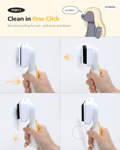 PETHROOM] Healing Slicker Brush & Easy Facial Comb & Healing Brush Bundle | Pet Eye Booger Remover Rounded Comb & Coated Tips for Deshedding & Soothing Silicone Grooming Tool