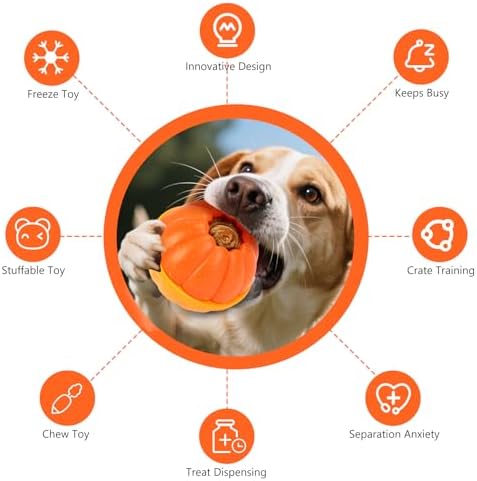 Interactive Dog Toy, 2 in 1 Frozen Treat Toys and Dog Food Dispenser Ball Toys for Training, Reducing Anxiety, Relieving Boredom, Keep Cooling, Large Dogs Chew Puzzle Toy for Medium Large Dogs