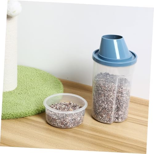 2pcs Clear Pet Food Bucket Airtight Dog Cat Food Storage Container with Easy Pour Spout and Comfortable Grip Moisture Durable Bin for Birds and Pets