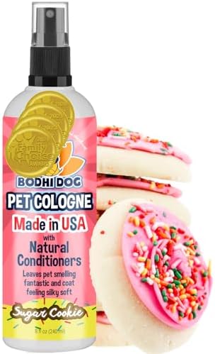 Bodhi Dog Premium Dog Cologne - Deodorizing Dog Perfume & Conditioner for Dogs & Cats - Natural Long Lasting Spray - Keeps Pets Fresh All Day - Gentle, Safe Formula, Made in USA (Sugar Cookie 8 Fl Oz)
