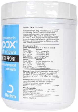 HA Hypoallergenic Dog Joint Supplement Soft Chews, 120 Ct