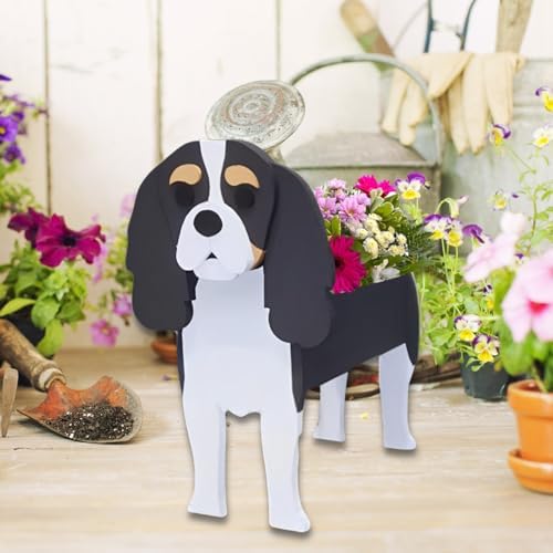 Cavalier King Dog Planter Pots, Animal Shaped Flower Pot