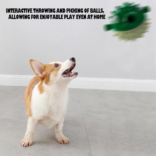 Dog Balls with Bell Sound, Interactive Dog Toys,Treat Dispensing Dog Toys, cat Toys Balls，Rubber Elastic Ball Toys for Small Medium Large Cat and Small Dogs (Green)