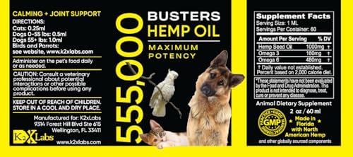Buster's Hemp Oil for Dogs & Cats, Calm, Joint, Coat, 4Pack 60ml