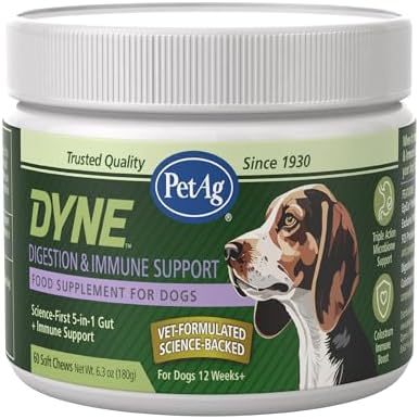 PetAg Dyne Digestion & Immune Support Soft Chews for Dogs | 60 Count