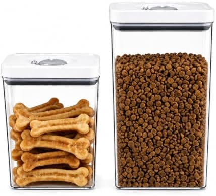 UFORU Dog and Cat Food Storage Containers, 3.1 and 4.4 Qt Airtight 2-Pack