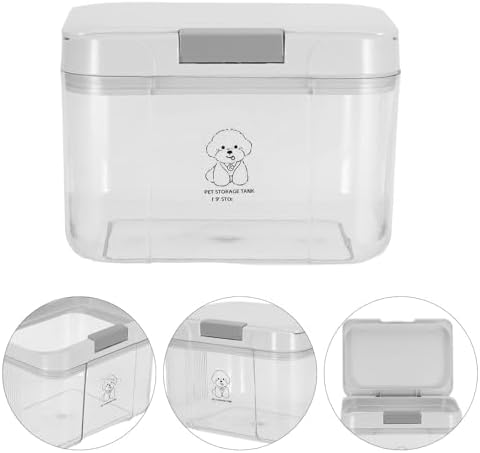 TOYANDONA Airtight Dog Food Storage Container with One-hand Opening, 6lb, Transparent