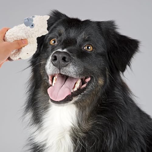 Ipetboom Squeak Latex Dog Toy, Soft Rubber Chew Toy Cute Sheep Puppy s Funny Animal Pet Bite Dog Interactive Fetch Play for Small Medium Pets