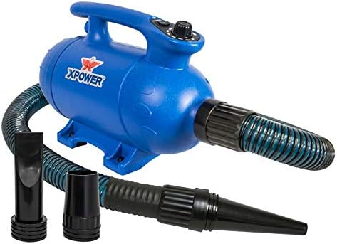 XPOWER B-24 Professional Pet Grooming Force Dryer with Powerful and Quiet Motor, Variable Speed and Extra Heat, Versatile For All Coats and Breeds