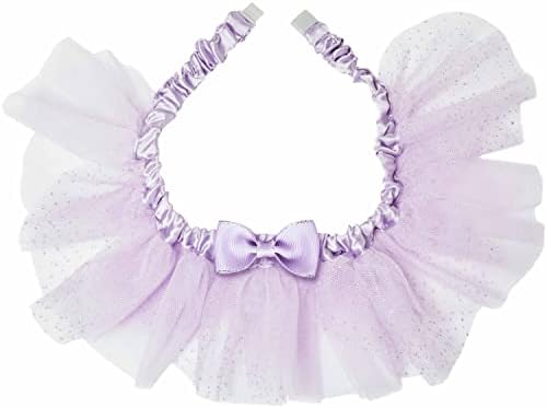 Blueberry Pet My Little Princess Adjustable Breakaway Dog Collar with Embroidered Mesh and Bowtie, Lavender, Medium